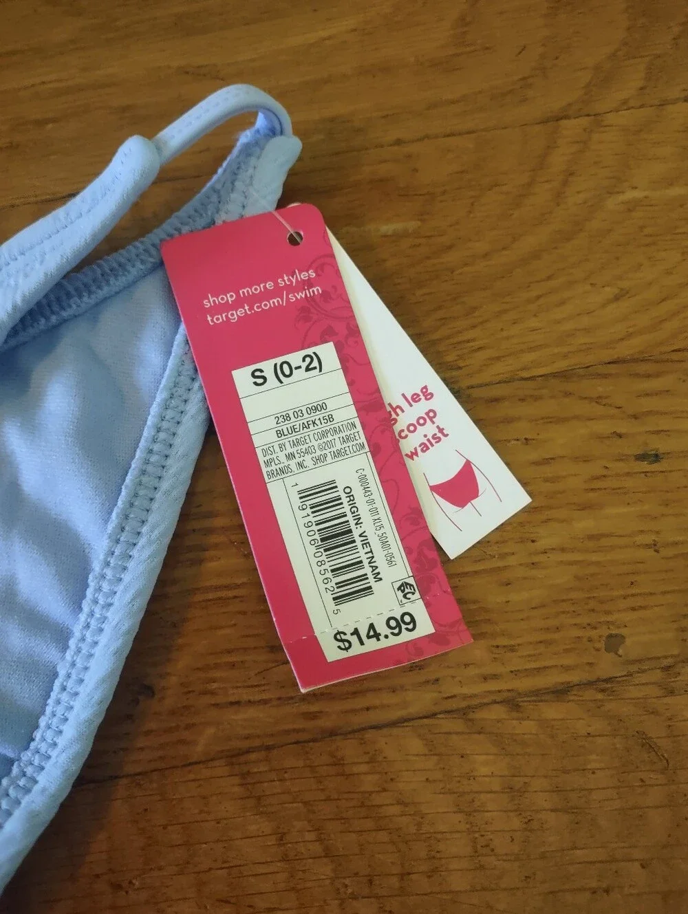 NWT light blue ruched strappy cheeky bikini bottoms from xhilaration small
